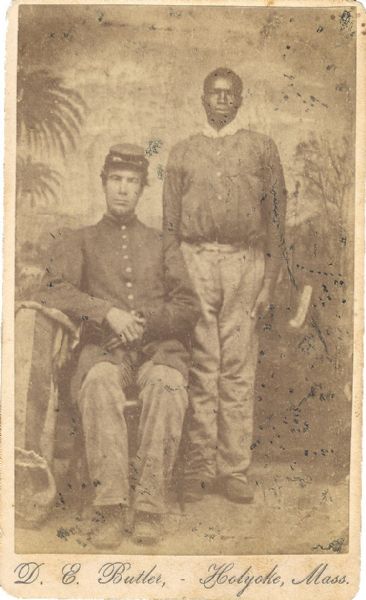 A Contraband Body Servant Poses With A Member of The 7th Conn. Volunteers