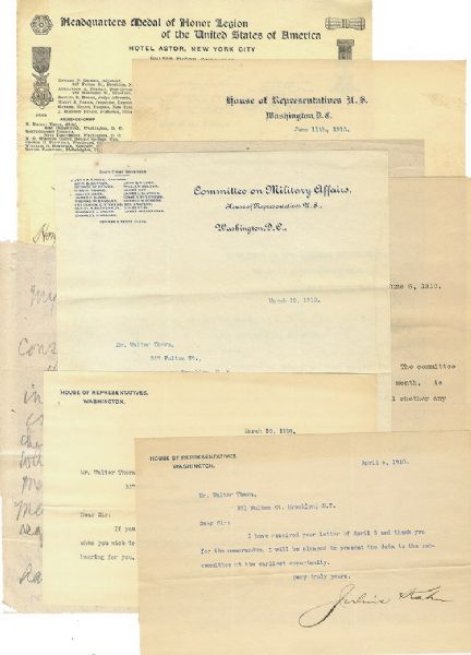 Medal of Honor Related Letter Grouping of the 1st Jewish Congressman from California