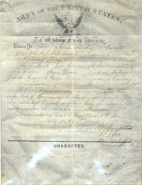Exceedingly Rare Discharge Signed by Robert E. Lee as Superintendent of the United States Military Academy