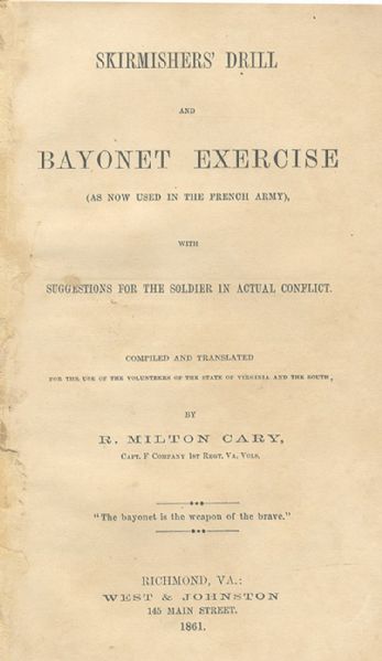 Confederate Bayonet Drills Manual With 24 Illustrations