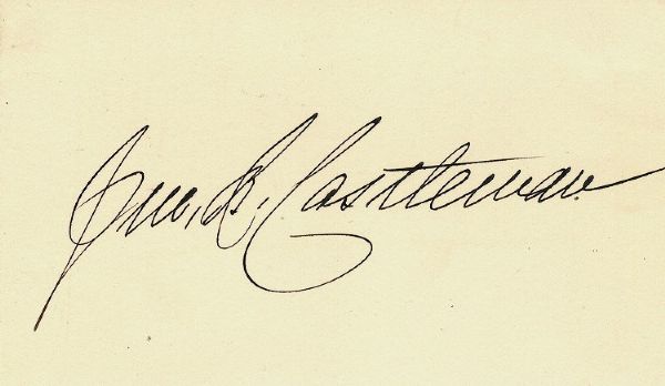 Excellent Bold Autograph of General John Breckenridge Castleman - a Convicted Guerilla Spy whose Execution was Stayed by President Abraham Lincoln