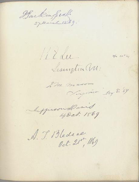 Autograph Album Featuring Autographs of Robert E. Lee and Jefferson Davis on the Same Page