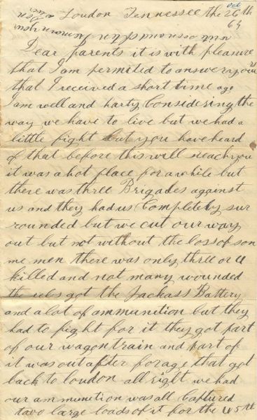A Rare Battle of Philadelphia, Tenn. Letter-Opening of the Chattanooga/Knoxville Campaign