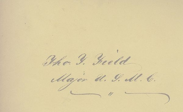 General Godrey Weitzel Autograph Obtained at the Jefferson Davis Mansion, at the Close of the War