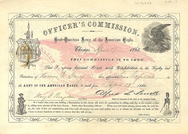 Officer’s Commission for the Army of the American Eagle