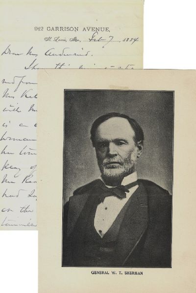 General William T. Sherman Autograph Letter Signed 