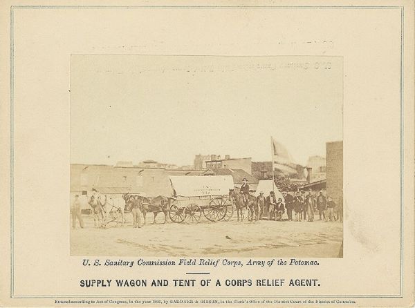 1862 Gardner-Gibson Photograph of US Sanitary Commission Field Relief Corps Supply Wagon