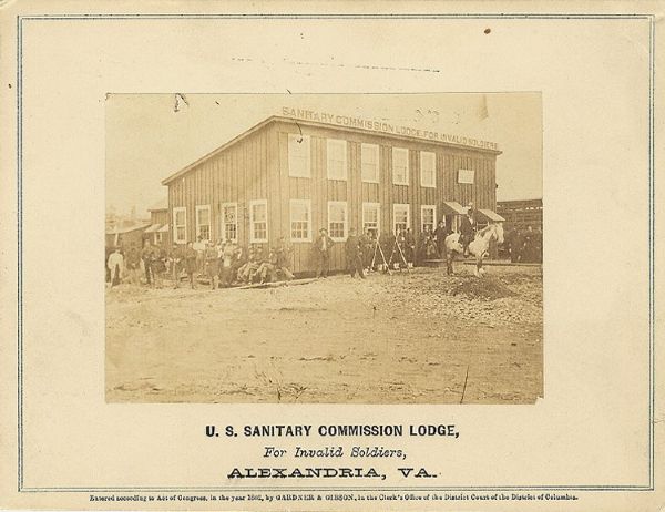 War-date Phtograph by Gardner-Gibson of the US Sanitary Commission Lodge in Alexandria
