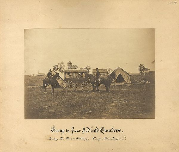 Albumen Photograph of the Head Quarters of Battery H, Pennsylvania Artillery