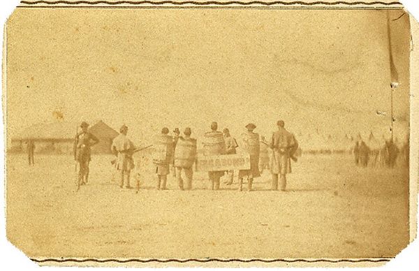 Military Crime & Punishment Wearing the Barrel CDV at Point Lookout, Maryland