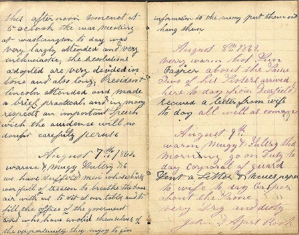 Rare New Jersey Soldier's Abraham Lincoln Speech Content Diary