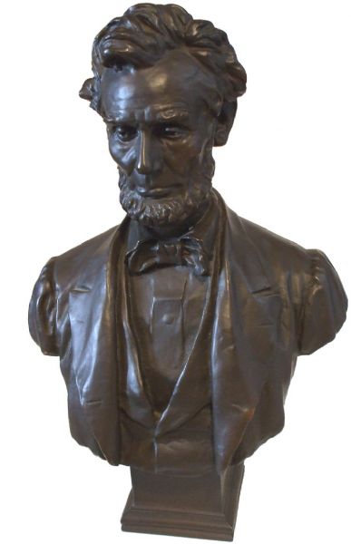 Abraham Lincoln Metallic Cold Bronze Cast Bust by George E. Bissell