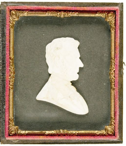 Lincoln Mourning Plaster Portrait With Its Original Case 