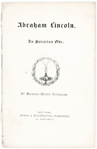 1865 Memorial Booklet Poem Honoring Abraham Lincoln