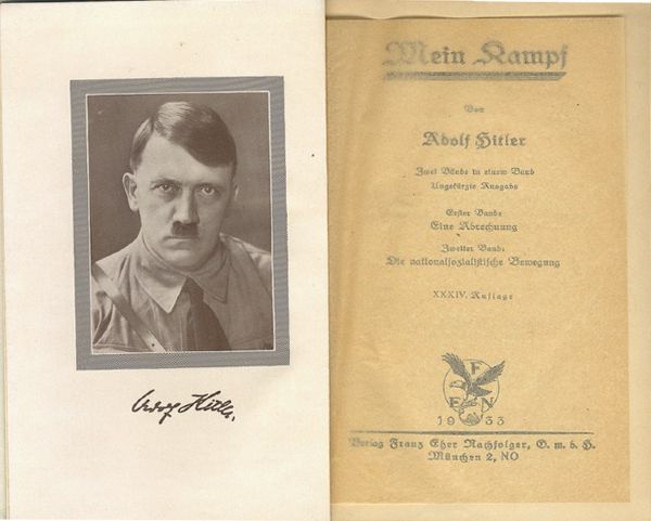 Hitler’s Mein Kampf with his Autograph
