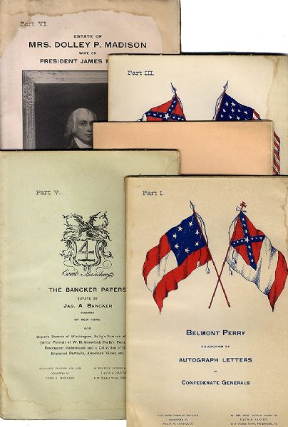 1899 Auction Sale Featuring Confederate Generals, Union Generals, Letters of George Washington, and the Estate Sale of Dolley Madison