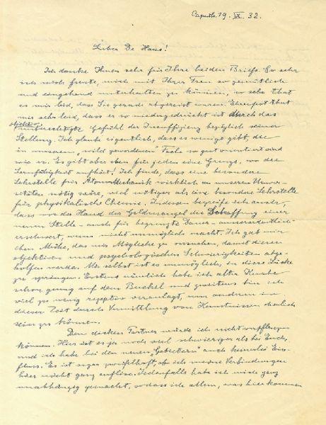 Albert Einstein Autograph Letter Signed in Which he Writes “ I regret the things that have happened to me from general human standpoints; what will there be as results, if the military economy...
