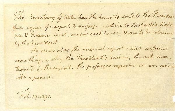 Exceedingly Rare Thomas Jefferson Letter Written to President George Washington Pertaining to the Northwest Indian Wars