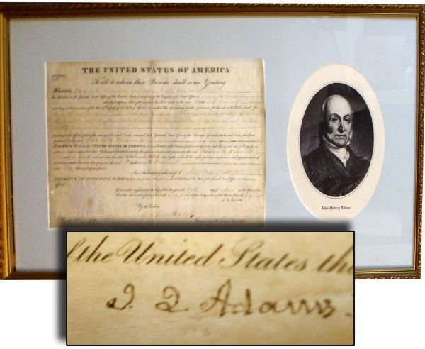President John Quincy Adams Signed Land Grant
