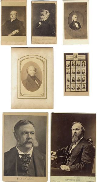 Seven Antique Images of American Presidents