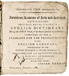 First American Printing  Of A Dictionary - Isaiah Thomas