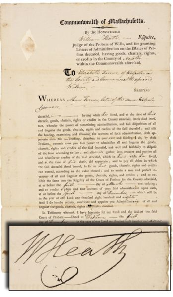 Document Signed By Revolutionary War General William Heath