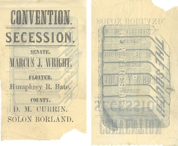 Tennessee Secession Ballot, February 9, 1861