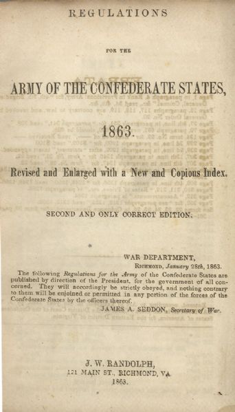 Confederate Army Regs