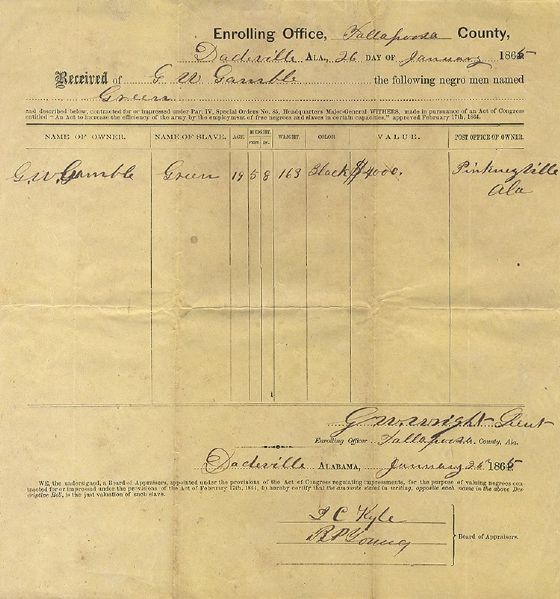Unrecorded Confederate Slave Impressment on Enrolling Office Form