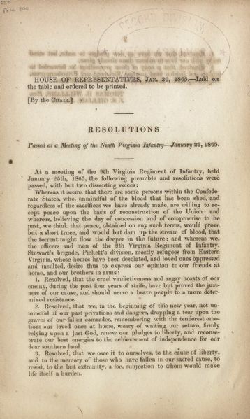 The 9th Virginia Vows to Continue the Confederate Cause