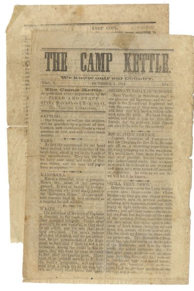 Rare Regimental Newspaper: 100th (Roundhead) Pennsylvania Volunteers