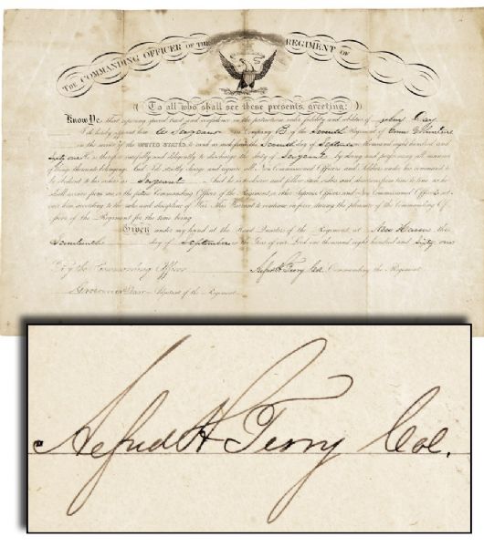 War date Military Commission Signed By Alfred Terry