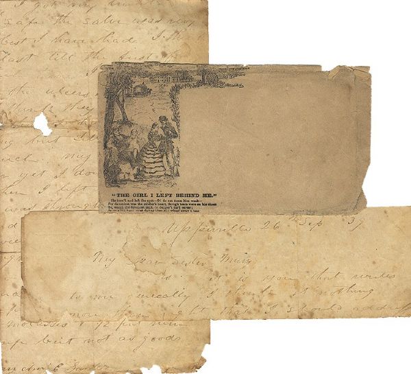 Union Soldier Souvenir Being a Pillaged 1839 Upperville, Virginia Letter Housed in Its Original Patriotic Cover