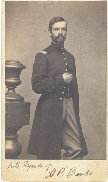 Signed CDV of 2nd Lieutenant Hiram B. Banks, 16th Massachusetts Infantry