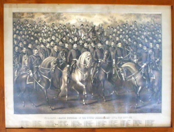 An Extraordinary Illustrative Lithograph of ALL The Uniion Major Generals