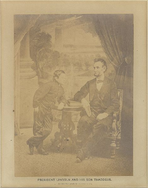 Large format Abraham Lincoln and son photograph by Alexander Gardner February 5, 1865