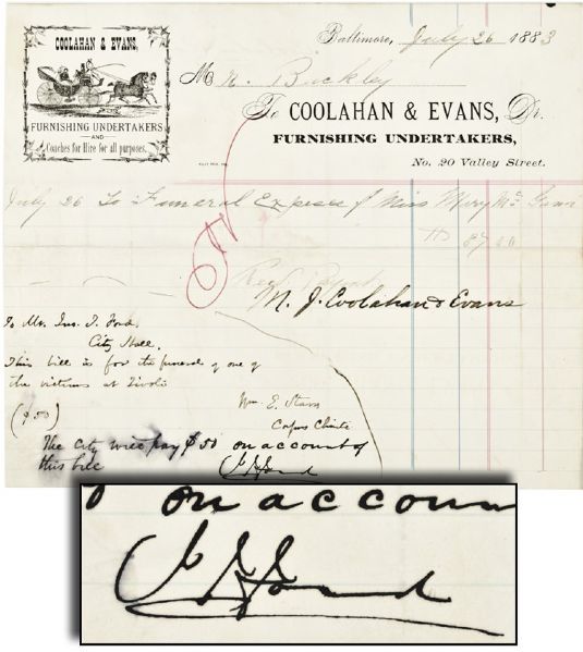 John Ford of Ford's Theater Document Signed