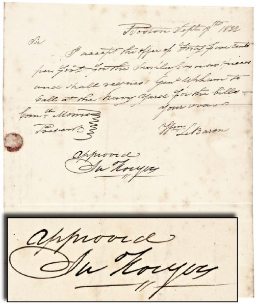 Commodore John Rodgers Signed Document Naval Hero