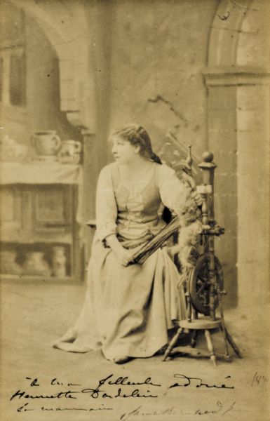 1890 Dated Sarah Bernhardt Signed Photograph Card 