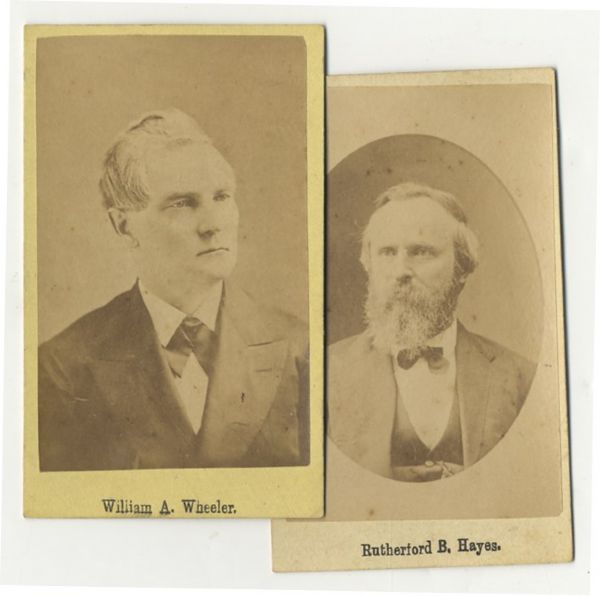 Pair of 1870's Political CDVs: President Rutherford B. Hayes & His VP William H. Wheele