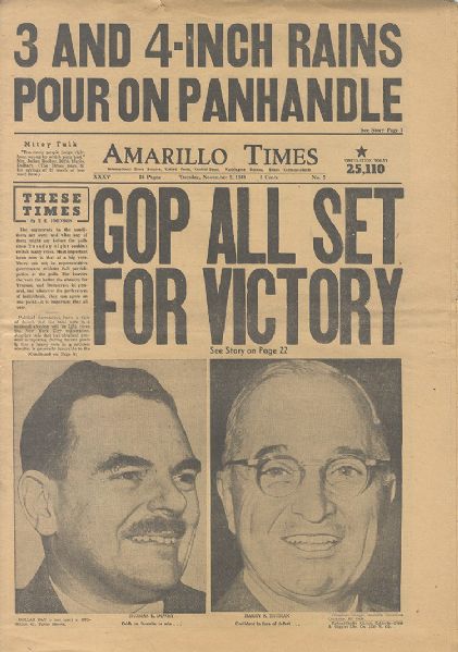 GOP All Set For Victory....Dewey vs. Truman 1948 Newspaper