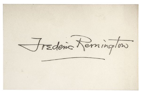 Bold Frederic Remington Signature On Card