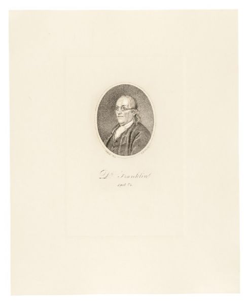 Print of Benjamin Franklin at Age 84, Engraved by D. Edwin, Uncolored