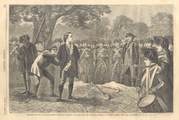 Image of The Execution of Captain Nathan Hale Showing His Black Hangman