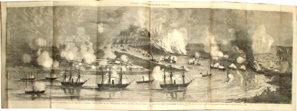 Exceptional Graphic 44” x 16” - Farragut Bombs His Way to New Orleans