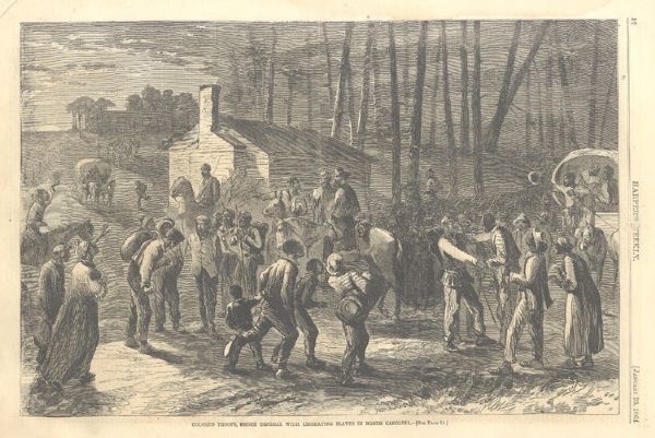 Colored Troops Freeing Plantation Slaves in North Carolina