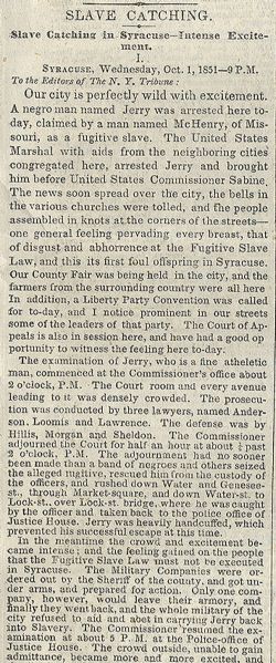 Fugitive Slave Case - The Jerry Rescue