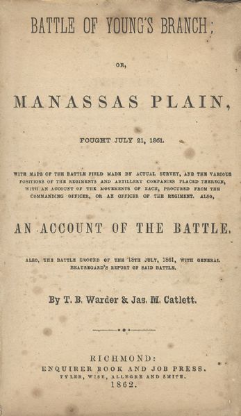 Strong Manassas Confederate Book