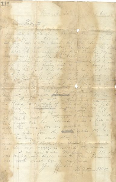 Rare Battle of Roanoke Island 25th Massachusetts Letter.