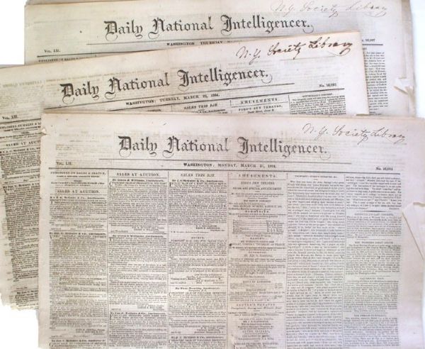 Washington D.C. War Dated Newspapers